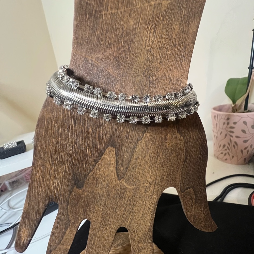paparazzi Silver-Tone Crystal Row Bracelet